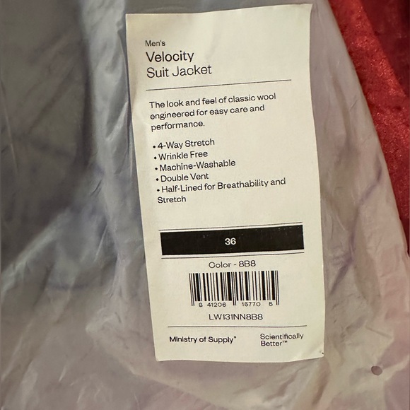 Ministry of Supply - Velocity Suit Jacket - 36 - Graphite NWT wrinkle resistant - Picture 12 of 12